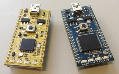 NXP LPC11U24 (left) and mbed NXP LPC1768 (right)